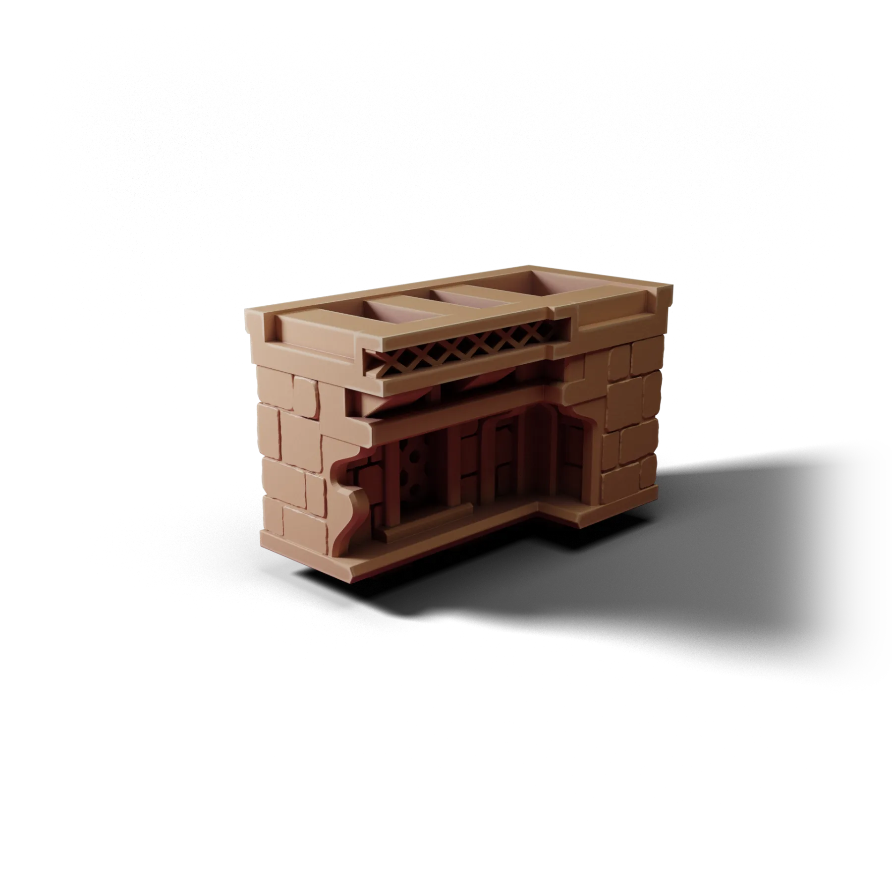 Corner 2×1 Top A — Corner 2×1 Top A — clean clay render
