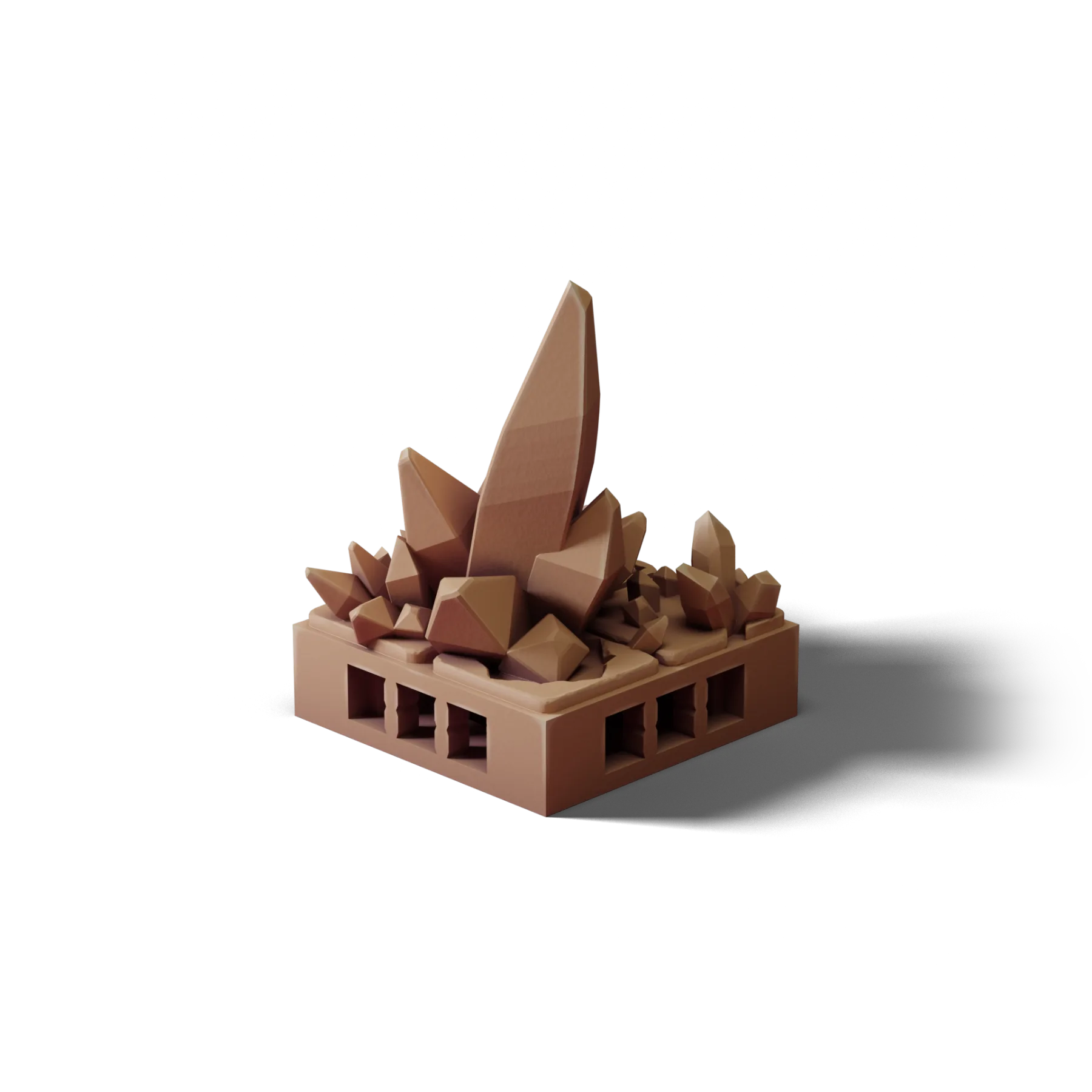 Floor 1×1 Crystals A — Floor 1×1 Crystals A — clean clay render