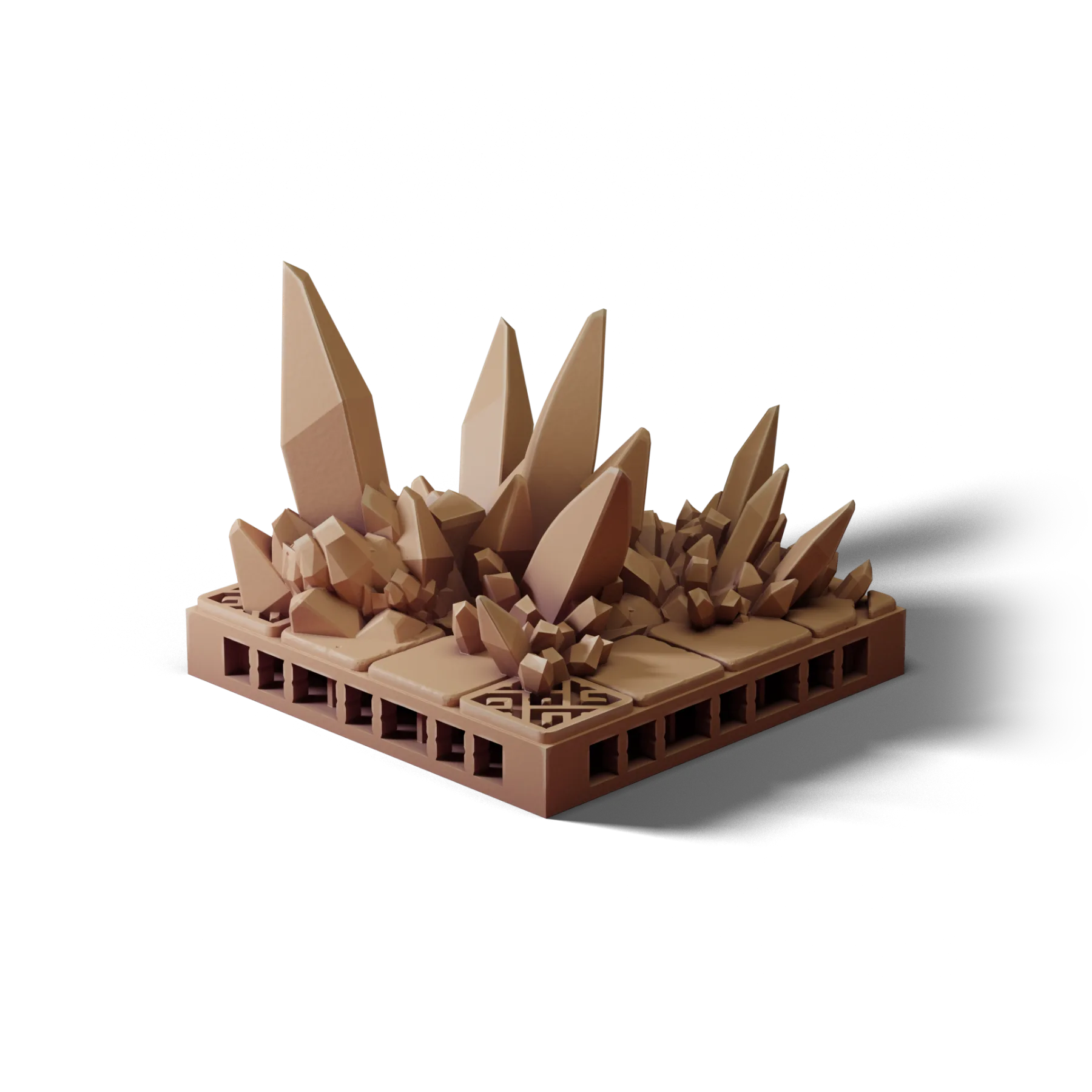 Floor 2×2 Crystals A — Floor 2×2 Crystals A — clean clay render
