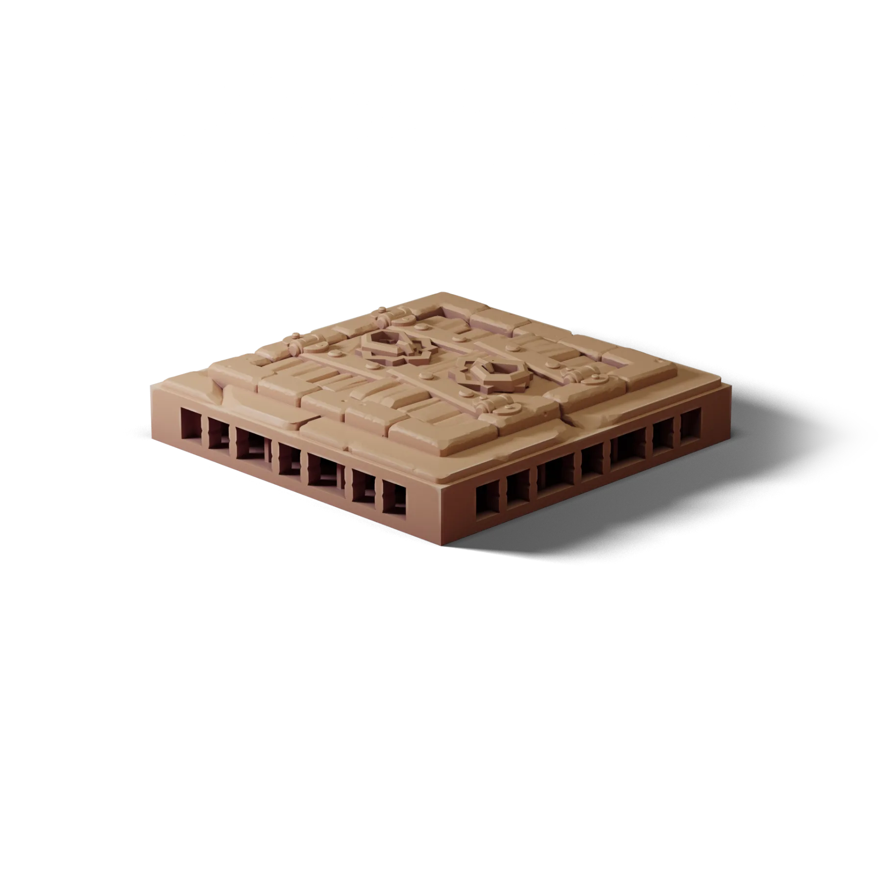 Floor 2×2 Trapdoor C — Floor 2×2 Trapdoor C — clean clay render