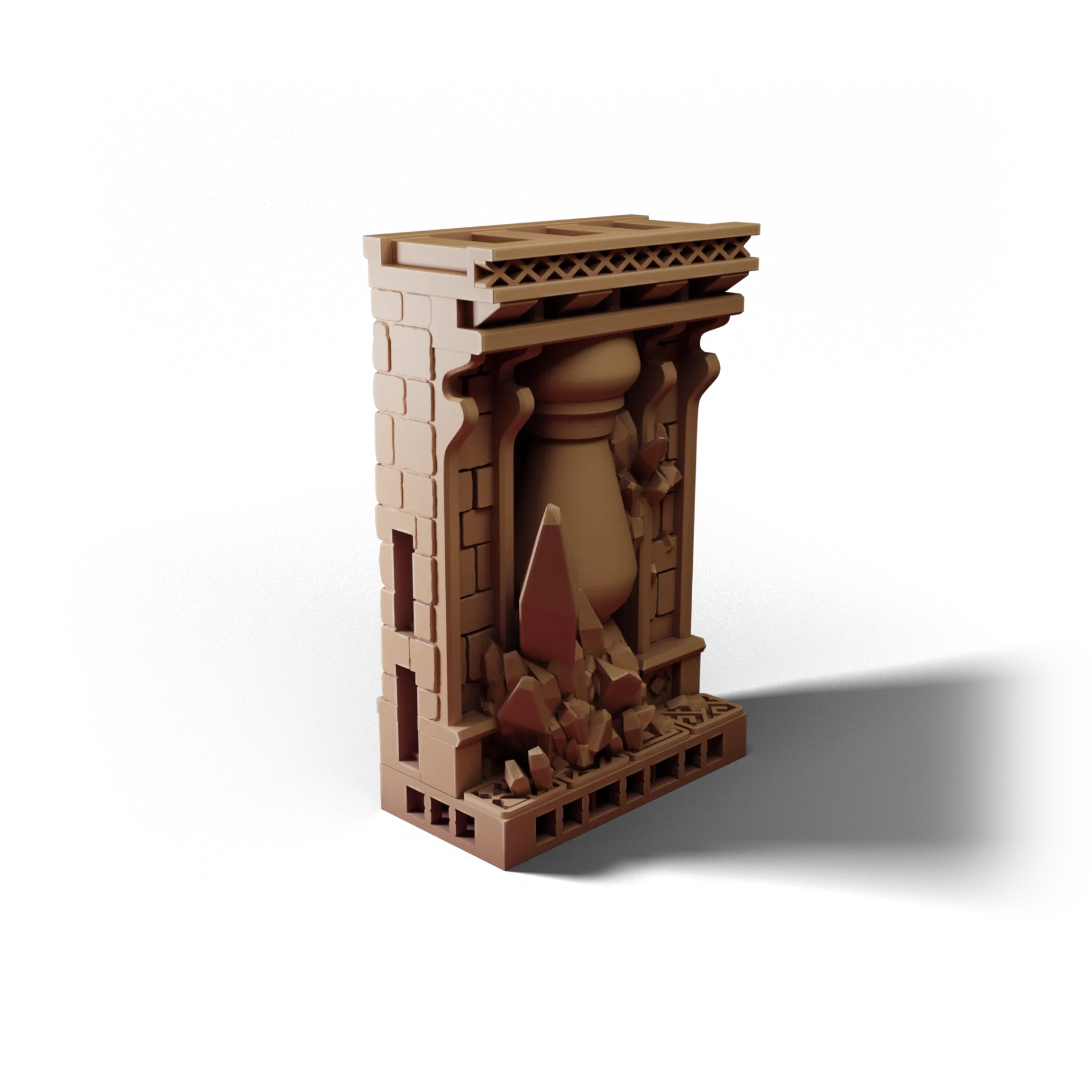 Wall 2×1 Big Crystals A — Wall 2×1 Big Crystals A — clean clay render
