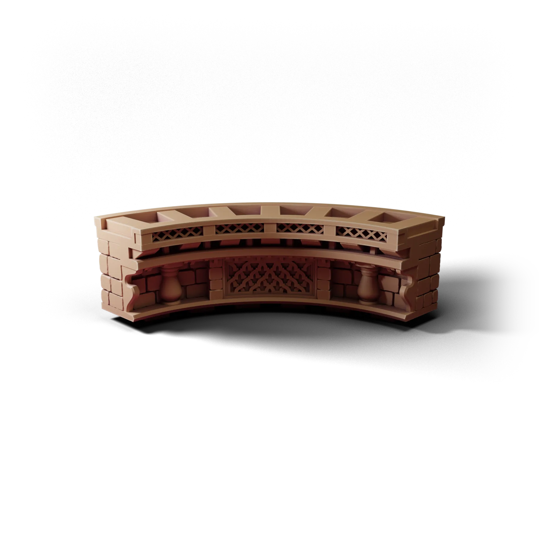 Wall Curve Top A — Wall Curve Top A — clean clay render