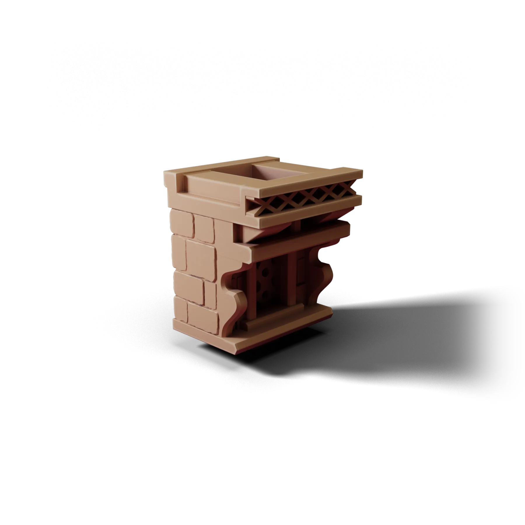 Wall Top 1×1 A — Wall Top 1×1 A — clean clay render