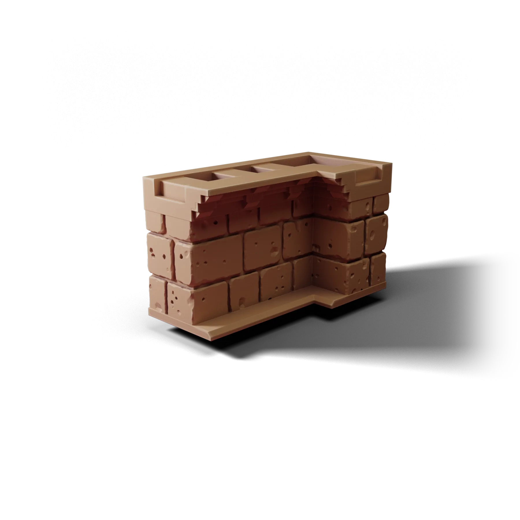 Corner 2×1 Top A — Corner 2×1 Top A — clean clay render