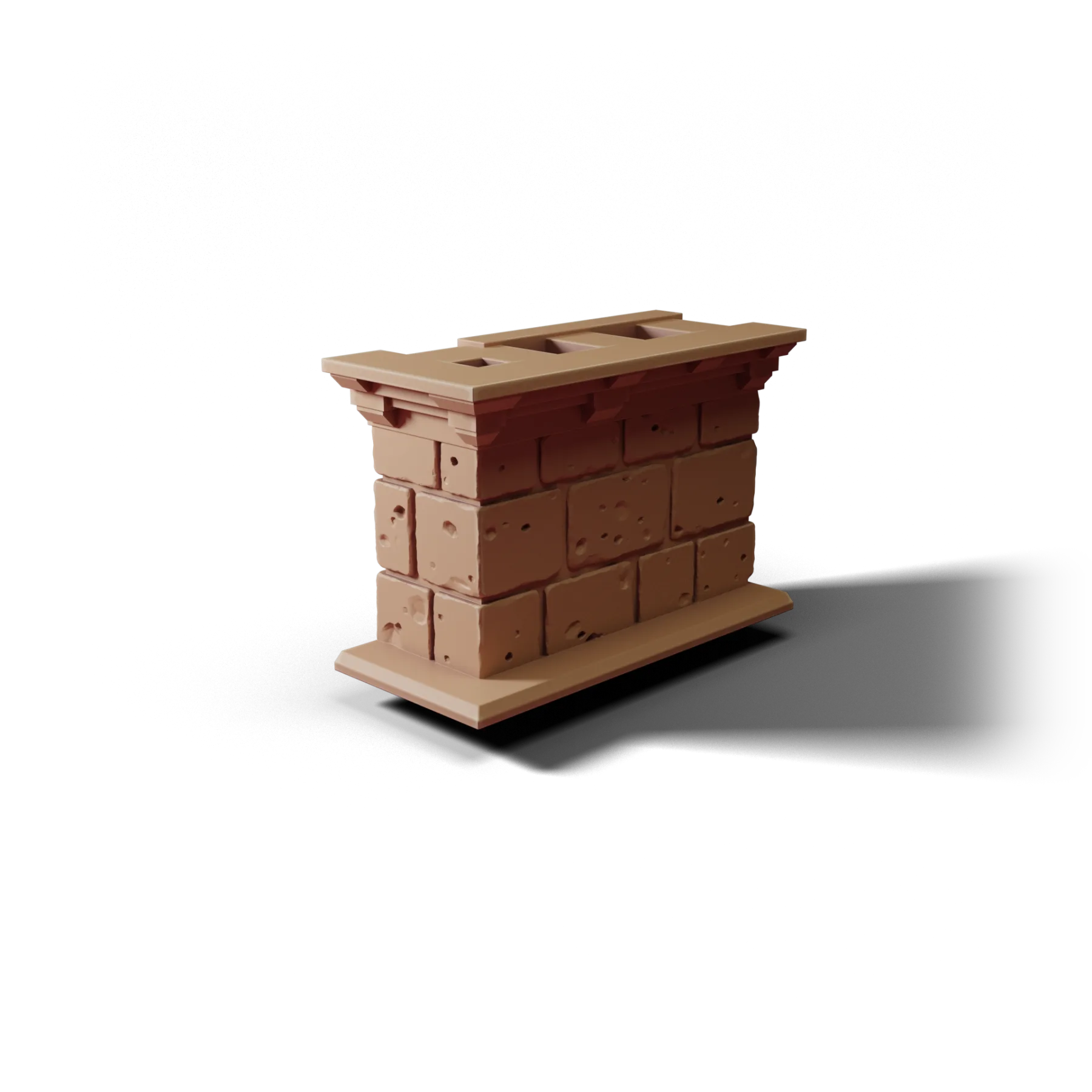 Corner 2×1 Top B — Corner 2×1 Top B — clean clay render