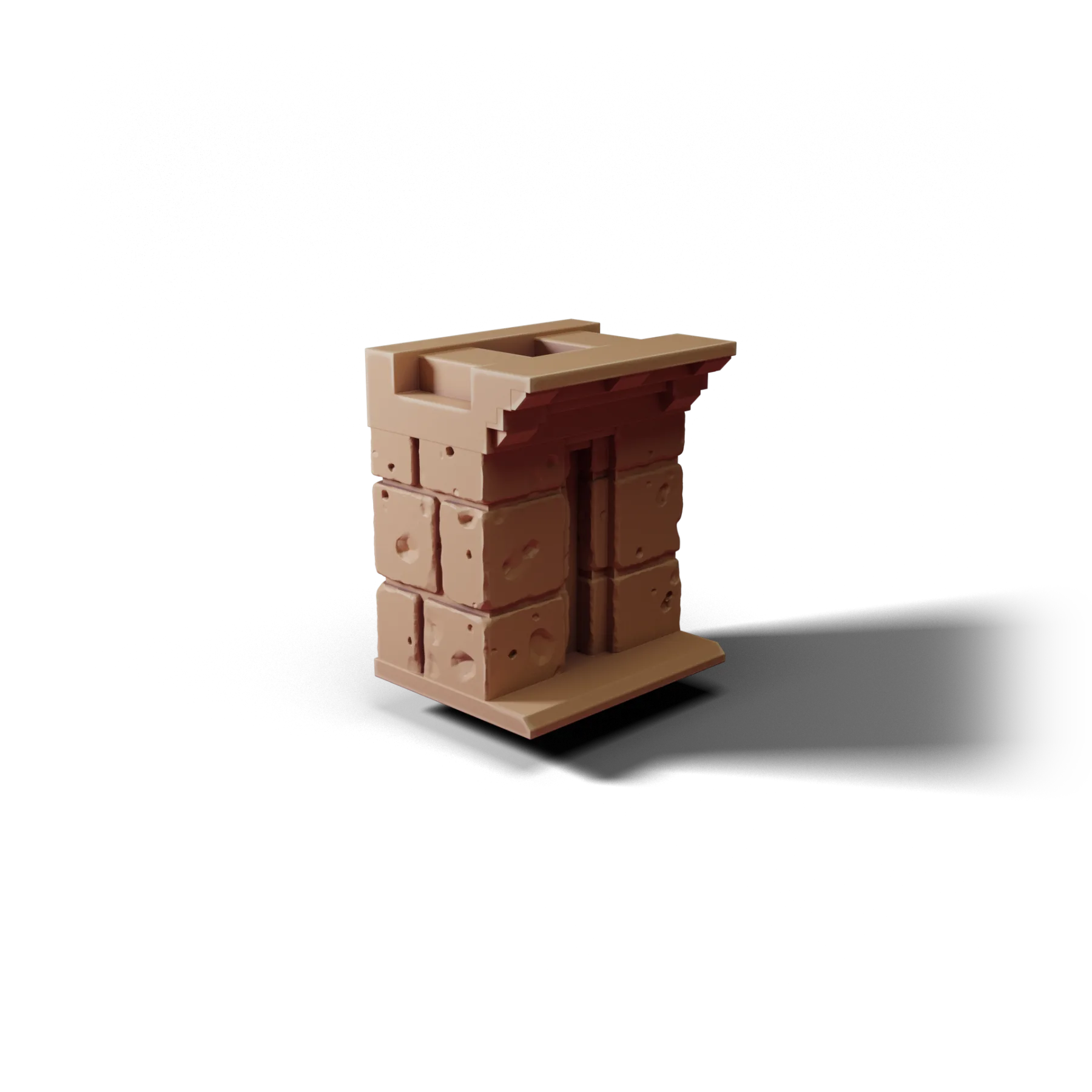 Wall 1×1 Top A — Wall 1×1 Top A — clean clay render