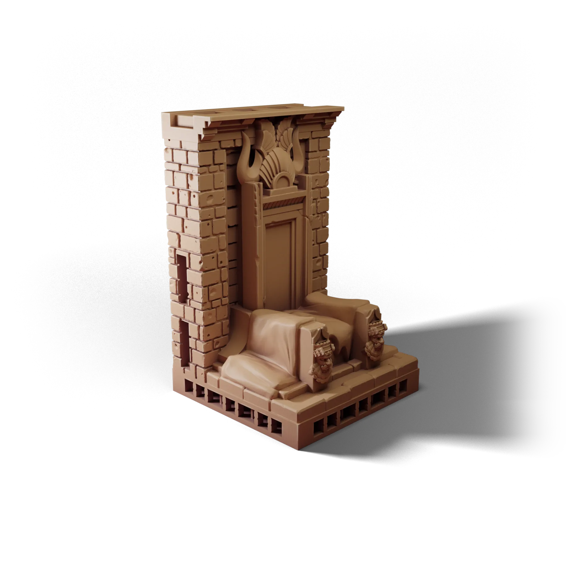 Wall 2×1 Big B Throne — Wall 2×1 Big B Throne — clean clay render