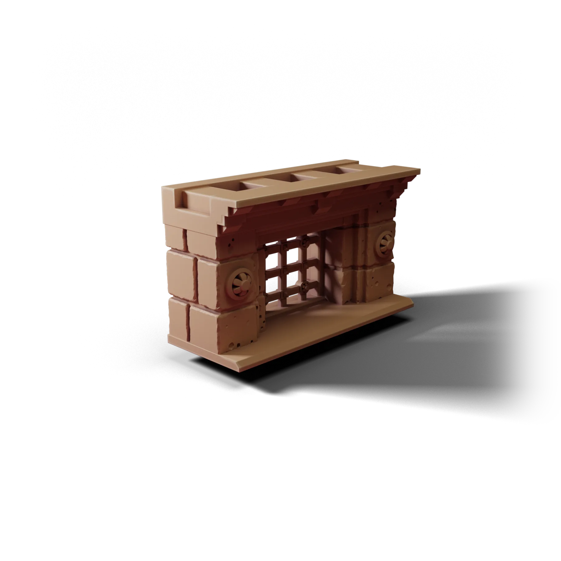 Wall 2×1 Top A — Wall 2×1 Top A — clean clay render