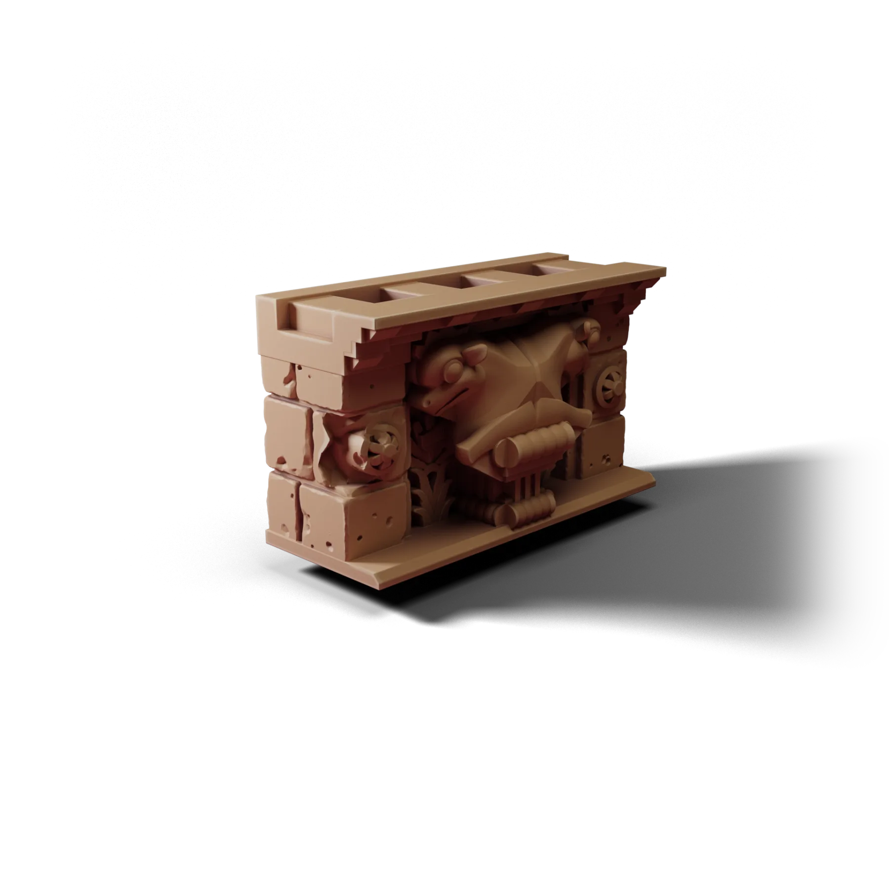 Wall 2×1 Top B — Wall 2×1 Top B — clean clay render