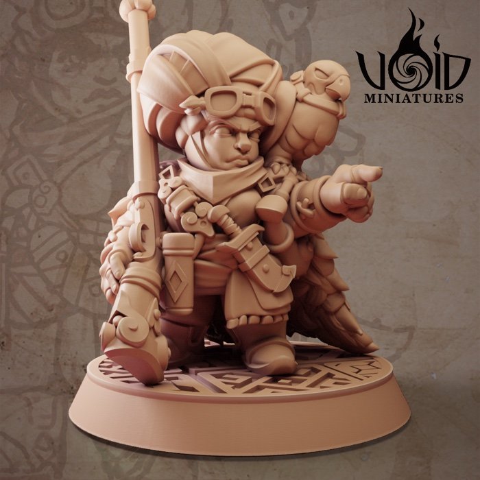 Female Tracker 01 miniature render — Lost Bolts of Hazim